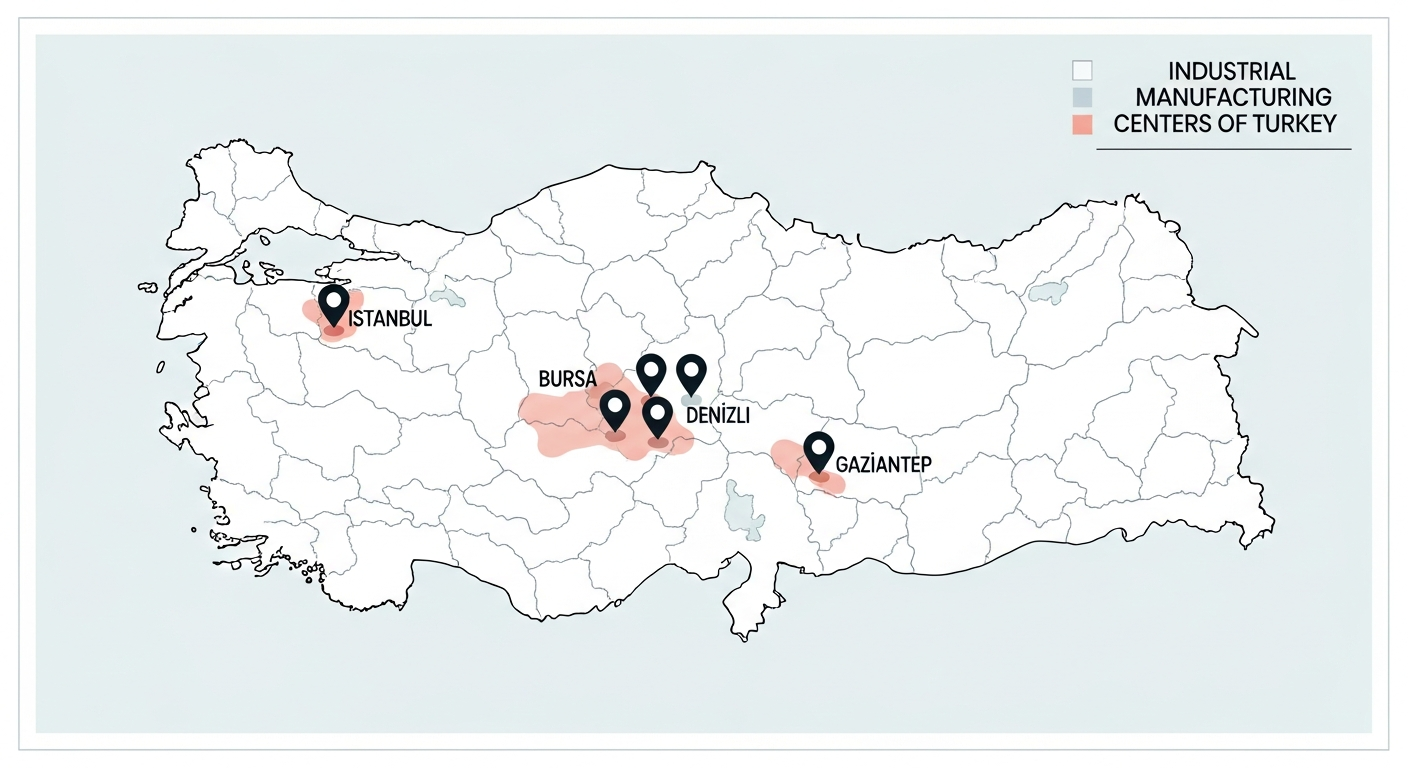 Türkiye fason üretim merkezleri haritası