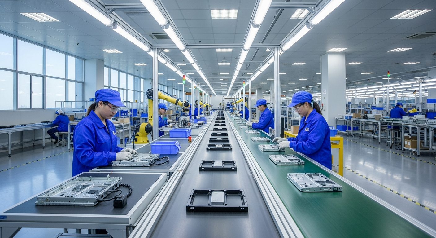 Fason üretim fabrikasında üretim hattı